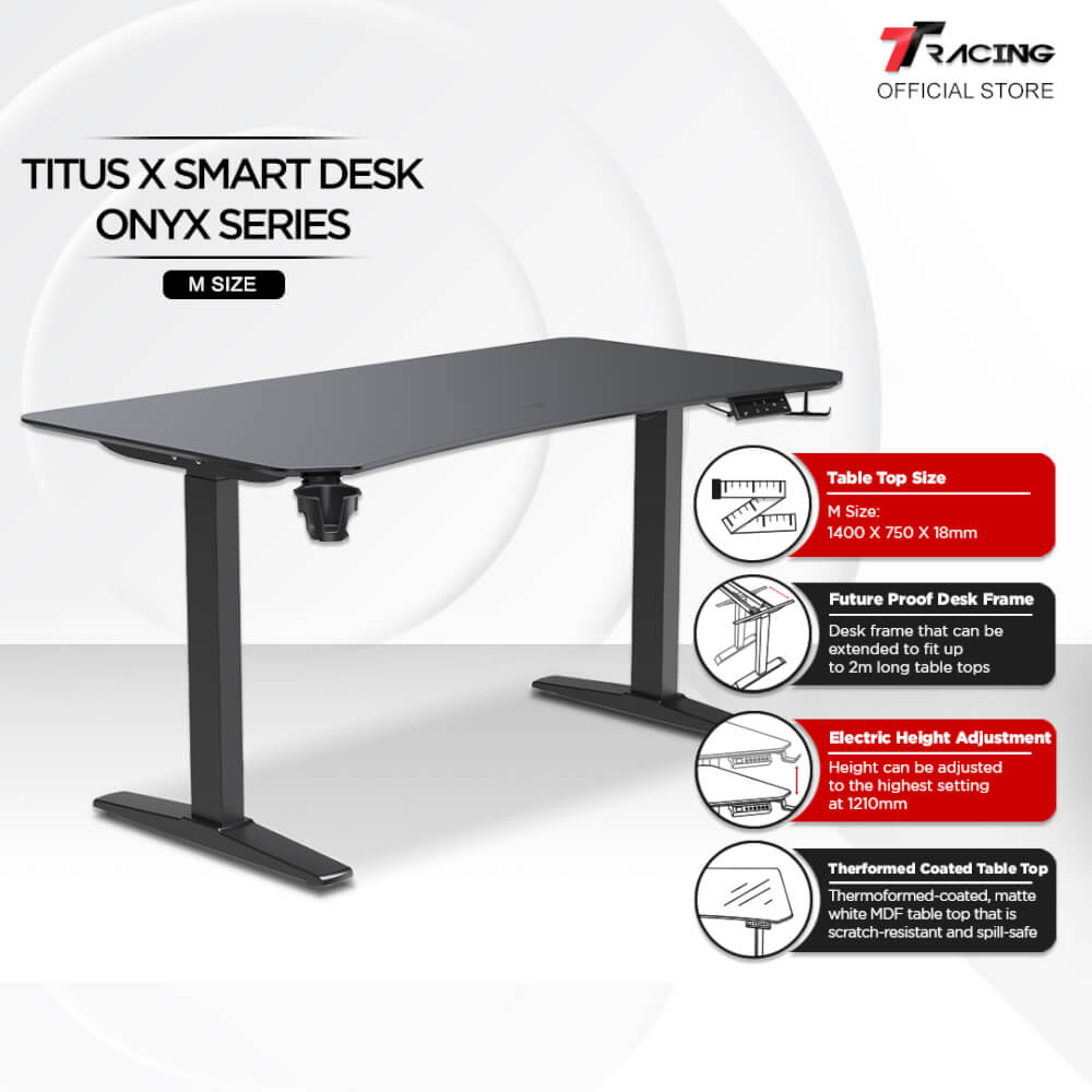 โต๊ะปรับระดับ TTRACING TITUS X SMART DESK 1.4M สี ONYX